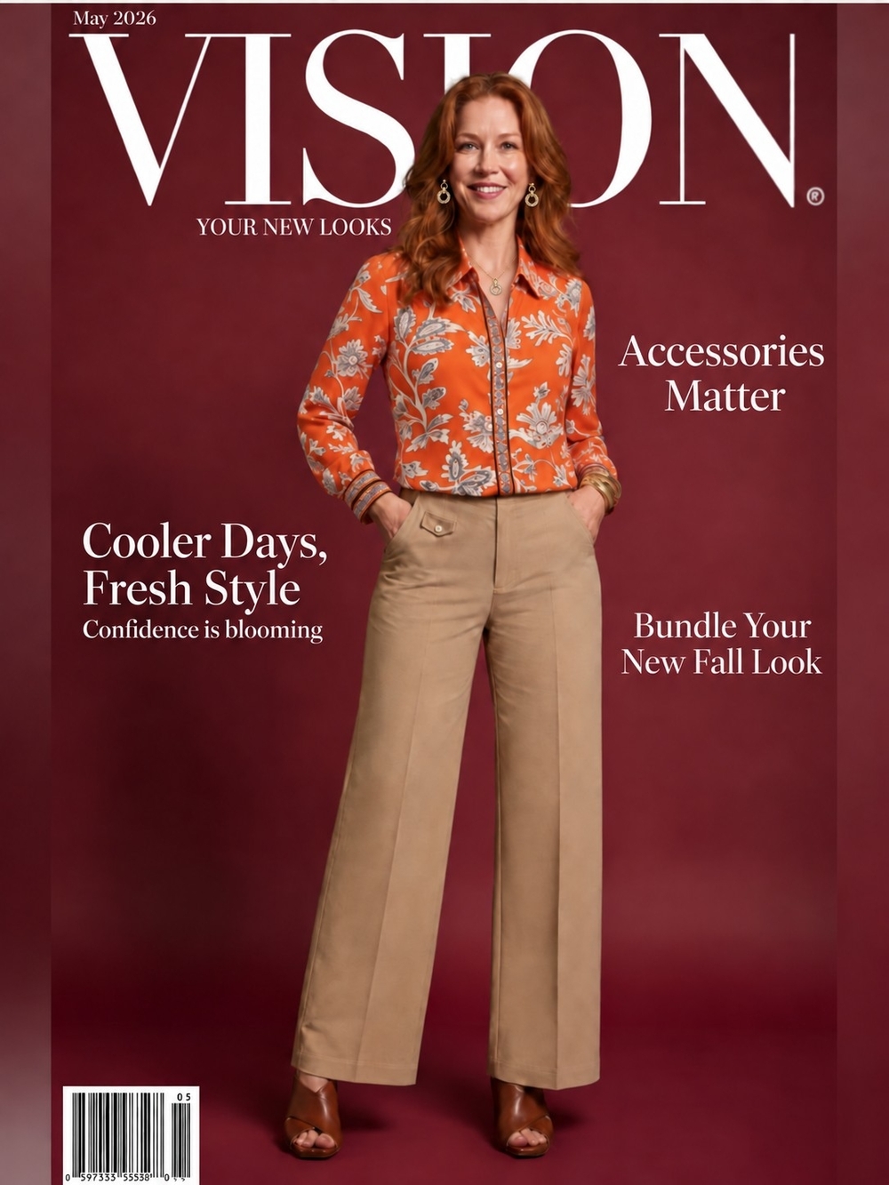 Fall Bundle- Stylish Blouse & Michael Kors Pants With Necklace & Earrings